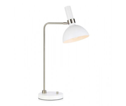 Lampa stołowa Larry 107502 Markslojd skandynawski styl minimalistyczna biała nowoczesna oprawa stojąca 
