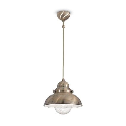 Lampa wisząca Sailor SP1 D43 Brąz Ideal Lux 025285  posiada metalową oprawę wykończoną brązie klosz ze szkła styl industralny