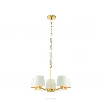 Lampa wisząca HARVEY satynowe złoto/biały 5lt ENDON LIGHTING 67734