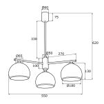 Lampa wisząca żyrandol MARBELLA 1487 Argon 2x E27 chrom biały - 2
