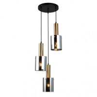 Lampa wisząca SARDO PND-5581-3A-BRO+SG Italux Stylowa nowoczesna dymione klosze