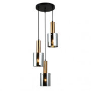 Lampa wisząca SARDO PND-5581-3A-BRO+SG Italux Stylowa nowoczesna dymione klosze