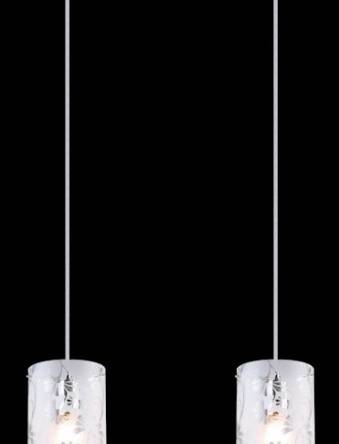 Lampa wisząca Sense MDM1673-2 Italux  nowoczesna lampa wykończenie w kolorze chromu klosze w kształcie tub ze szkła z dekoracyjnymi motywami kwiatowymi