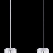 Lampa wisząca Sense MDM1673-2 Italux  nowoczesna lampa wykończenie w kolorze chromu klosze w kształcie tub ze szkła z dekoracyjnymi motywami kwiatowymi