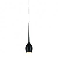 Lampa wisząca Izza 1 Shiny Black AZzardo MD1288-1BL szklany czarny klosz nowoczesny