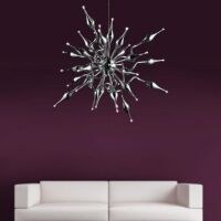 Lampa wisząca Pipes AZzardo MP6224-30 AZ0040 awangardowa dekoracyjna z metalu w kolorze chromu i chromowanego szkła