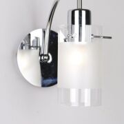 Kinkiet Blend MBF9489/1 Italux  nowoczesna lampa wykończenie w kolorze chromu klosz w kształcie tuby ze szkła mleczno-transparentnego 