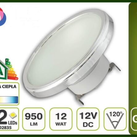 Żarówka LED AR111 G53 12V -12W - ciepła
