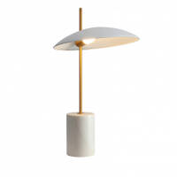 Lampa stołowa biurkowa VILAI TB-203342-1-WH Italux art deco 40 cm biała
