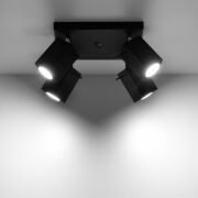 Designerska lampa sufitowa MERIDA 4 czarny SL.0102 SOLLUX LIGHTING nowoczesne klosze prostokątne