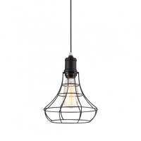 Lampa wisząca Synthia MDM2268-1 Italux styl vintage lampa ma kolor czarny klosz jest z drutu o nietypowym kształcie