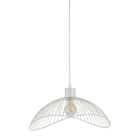 Lampa wisząca NUNEZ BIAŁA DRUCIANA KOPUŁA METAL BIAŁY MAT  PND-1702-1-L-W Italux 
