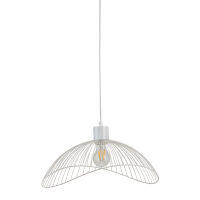 Lampa wisząca NUNEZ BIAŁA DRUCIANA KOPUŁA METAL BIAŁY MAT  PND-1702-1-L-W Italux 