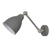 LAMPA ścienna kinkiet Italux Sonny  Sonny MB-HN5010-1-GR wykonana jest ze stali o szarym wykończeniu w stylu industrialny łamana