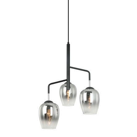Lampa wisząca LESLA PEN-5359-3-BKCR Italux  NOWOCZESNY ELEGANCKI ZWIS CHROM / CZARNY 