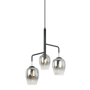 Lampa wisząca LESLA PEN-5359-3-BKCR Italux  NOWOCZESNY ELEGANCKI ZWIS CHROM / CZARNY 