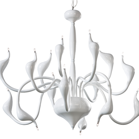 Lampa wisząca Snake 2 biała AZzardo MP 6230-15 WH  kształtem przypomina węże ma kolor biały