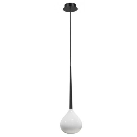 Lampa wisząca Aga 1 azzardo MD1289-1 WH AZ1062 biała nowoczesna opływowy kształt