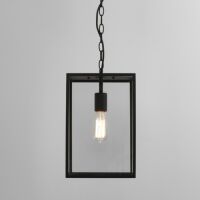 Lampa wisząca zewnętrzna Homefield Pendant 360- Astro 7814 1095015 IP23 prostokąt na łańcuchu stal w kolorze czarnym i przezroczyste szkło 