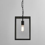 Lampa wisząca zewnętrzna Homefield Pendant 360- Astro 7814 1095015 IP23 prostokąt na łańcuchu stal w kolorze czarnym i przezroczyste szkło 