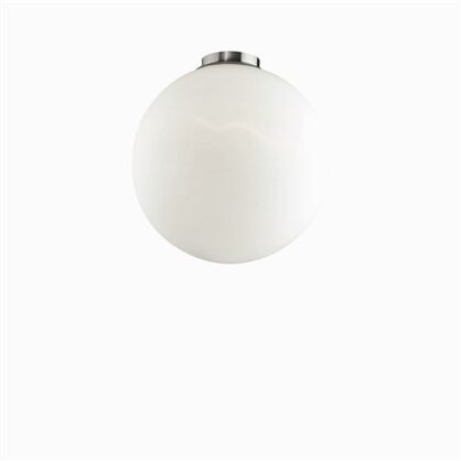 Plafon Mapa Bianco PL1 D40 059839 Ideal Lux  059839  Klosz jest w kształcie kuli ze szkła oprawa z metalu w kolorze niklu