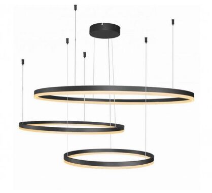 Lampa wisząca HALO 100+80+60 AZ4707 Azzardo 3 okręgi LED nowoczesna czarna