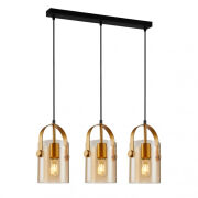 Lampa wisząca  Nanesma PND-32453-3-GD+AMB  nowoczesna bursztynowe klosze kształtem przypomina wiaderko