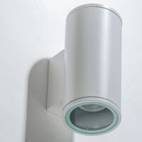 Lampa zewnętrzna kinkiet JOE WALL 2 AZ4316 IP54 świeci góra-dół biały z metalu i szkła