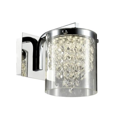 Lampa ścienna kinkiet Cantos LP-1114/1W przezroczysty klosz kryształki