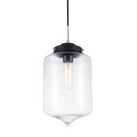 Lampa wisząca Tube MDM2095/1 B Italux nowoczesna klosz w kształcie tuby ze szkła transparentnego