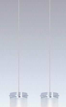 Lampa wisząca Vigo  MDM1560/2 Italux  nowoczesna lampa wykończenie w kolorze chromu klosz w kształcie tuby ze szkła mlecznego i transparentnego na listwie
