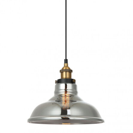 Lampa wisząca HUBERT MDM-2381/1 GD+SG Italux Czarno / złota z grafitowy kloszem