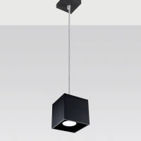 Lampa wisząca Quad Czarny kostka SL.0060 SOLLUX LIGHTING techniczna nowoczesna kwadratowa