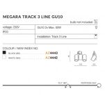 Reflektor do szyny 3F MEGARA 3 TRACK AZ4443 AZZARDO PODWÓJNY CZARNY GU10 - 2