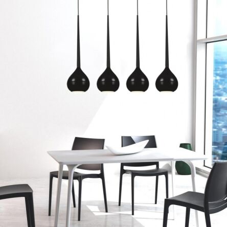 Lampa wisząca Aga 4 Black azzardo MD1289-4 BK AZ1067  czarna nowoczesna opływowy kształt 4 klosze