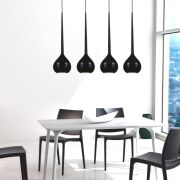 Lampa wisząca Aga 4 Black azzardo MD1289-4 BK AZ1067  czarna nowoczesna opływowy kształt 4 klosze