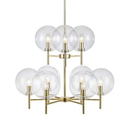 Lampa wisząca CROWN 107920 Markslojd ZŁOTA PODSTAWA TRANSPARENTNE KLOSZE ELEGANCKA