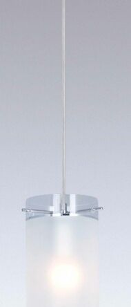 Lampa wisząca Vigo  MDM1560/1 Italux  nowoczesna lampa wykończenie w kolorze chromu klosz w kształcie tuby ze szkła mlecznego i transparentnego