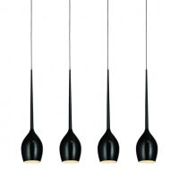 Lampa wisząca Izza 4 Shiny Black AZzardo MD1288B-4BL AZ0100 czarne klosze w kształcie kielichów nowoczesny