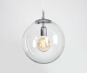 Lampa wisząca GLOBE szklana kula z chromowanym wykończeniem ALDEX 562G2   - 2