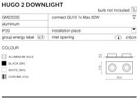 Oprawa  wpustowa HUGO 2 DOWNLIGHT  AZ1737 techniczna w kolorze  aluminium - 3