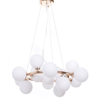 Lampa wisząca MARSIADA LDP 6033-15 (GD) Lumina Deco ZŁOTA  15 szklanych kul