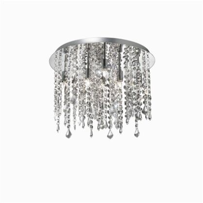 Plafon Royal PL8 Ideal Lux  052991  wykonana z chromowanego metalu klosz tworzą zwisające kryształki