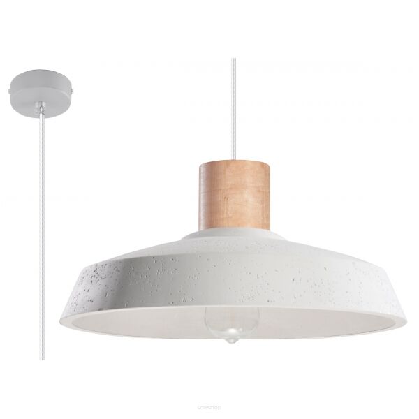 Lampa wisząca AFRA SL.0282 SOLLUX nietypowa nowoczesna połączenie betonu metalu oraz drewna