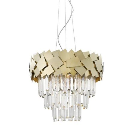 Lampa wisząca QUASAR  P0506-06A-F4E3 ZUMALINE ZŁOTA W STYLU pałacowym niesamowicie elegancka doskonałe dopełnienie salonu