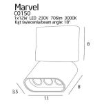 Lampa sufitowa plafon biały c0150 Maxlight łamany 3 źródła światła techniczny czarno-złoty  - 2