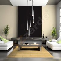 Lampa wisząca Stylo 5 AZzardo AZ0134  chrom klosze w kształcie stożków na końcach szklane