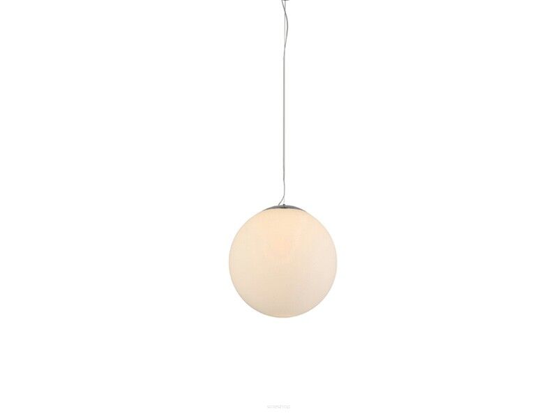 Lampa wisząca White Ball 30 AZzardo FLWB30WH  kula mleczna  chromowane wykończenie nowoczesna