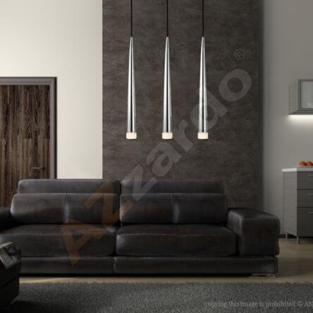 Lampa wisząca Stylo 3 AZzardo CH AZ0133 chrom klosze w kształcie stożków na końcach szklane
