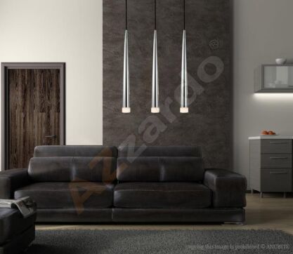 Lampa wisząca Stylo 3 AZzardo CH AZ0133 chrom klosze w kształcie stożków na końcach szklane